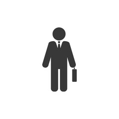 Businessman vector icon in flat style. Vector illustration