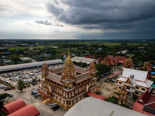 Chachoengsao / Thailand / October 25, 2020 : Wat Bang Prongtham Chotikaram, Beautiful new style,...