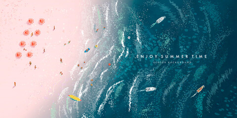 Realistic summer elements on a beach background. Vector illustration © AM_art