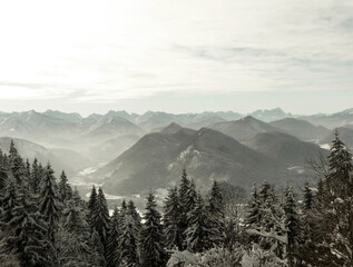 Winter hiking tour to Seekarkreuz mountain and Lengrieser hut, Bavaria, Germany