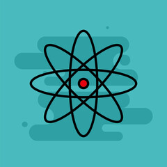 Atom chemical back to school picture icon - Vector