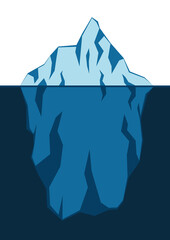 Blue floating iceberg as a symbol of global warming