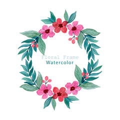 Watercolor spring floral frame