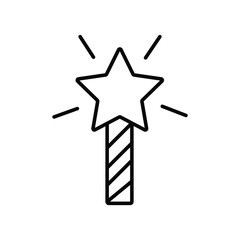 Star light stick line icon