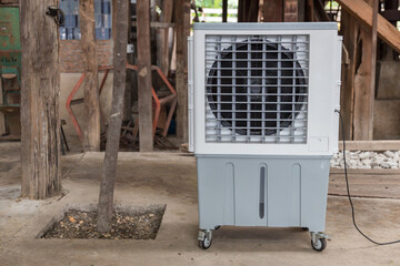 Evaporative Air Cooling Fan. Air conditioning. portable air cooler and humidifier on casters....