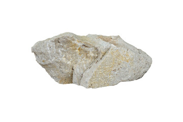 A piece raw of sandstone rock isolated on a white background.