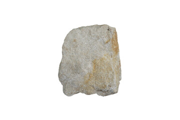 A piece raw of sandstone rock isolated on a white background.
