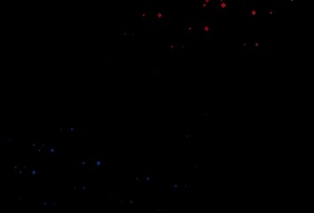 Dark blue, red vector cover in polygonal style with circles.