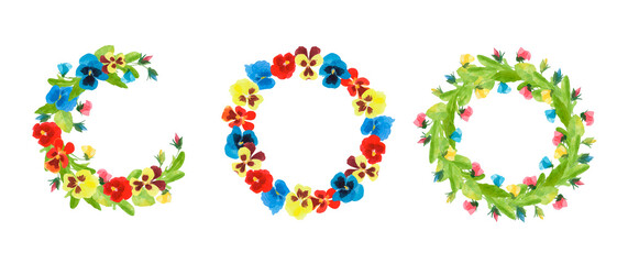 watercolor pansy frame