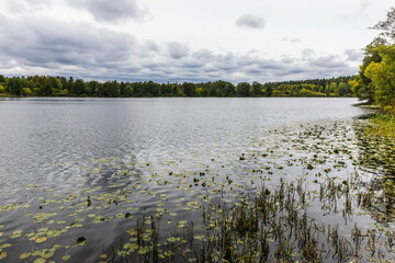 Park near The Raifa Bogoroditsky Monastery, one of the most beautiful sites in Tatarstan. Kazan, Russia