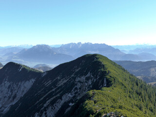 Grosser Traithen mountain crossing to Kleiner Traithen mountain, Bavaria, Germany