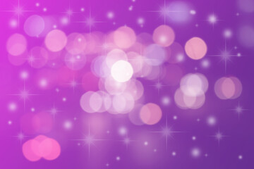 Abstract bokeh and stars on purple background