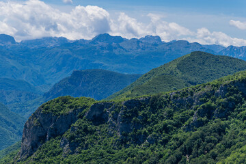 mountain landscape with mountains and clouds