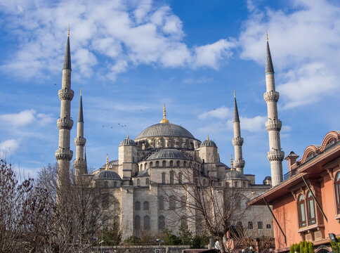 The blue mosque or Sultan Ahmed Mosque in Istanbul, Turkey