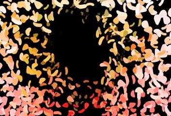 Dark Yellow, Orange vector template with memphis shapes.