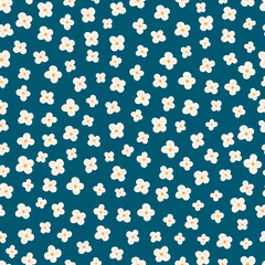 Fototapeta na wymiar Seamless pattern with hand drawn flowers, florals,pumpkins, abstract elements. Repeating background for wrapping paper, fabric,textile, stationary products decoration.