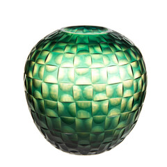 colored glass vase on white background isolated