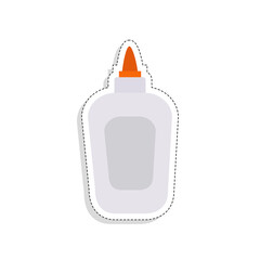 Isolated glue tool back to school sticker- Vector