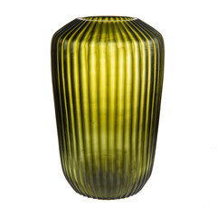 colored glass vase on white background isolated