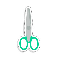 Isolated scissors tool back to school sticker- Vector