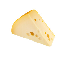  Piece of cheese isolated on white.