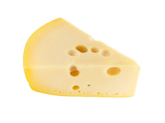 Piece of cheese isolated on white.