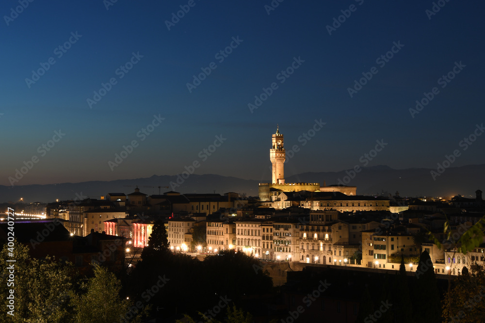 Wall mural Cityscape of Florence. The Palazzo Vecchio is the town hall of Florence, Italy.