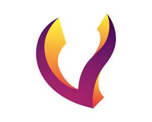 V Logo Design, an attractive logo design with a combination of purple and yellow gradations