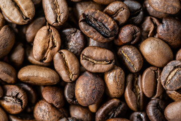 Background of medium roast coffee beans