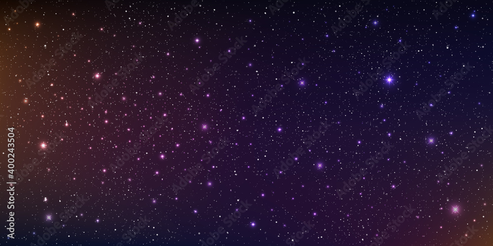 Wall mural beautiful galaxy background. stardust in deep universe and bright shining stars in cosmic. vector il