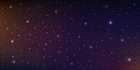 Beautiful galaxy background. Stardust in deep universe and bright shining stars in cosmic. Vector illustration.