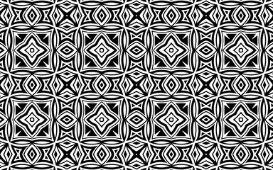 Ethnic black white background from a pattern of geometric shapes, flowers in Mexican, African, Indian style. Vector graphics for design and decor, wallpaper, business cards, textiles and coloring book