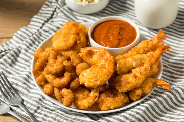 Homemade Deep Fried Shrimp Platter