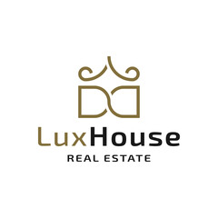 Luxury home logo — elegant house emblem vector