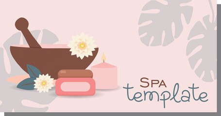 A set of cards with abstract leaves. Design template for the hotel, beauty salon, spa, restaurant, club. Vector illustration