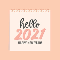 Hello 2021. Hi 2020, Happy New Year, Happy New Year, New Year Background, Funny Illustration, Vector Background