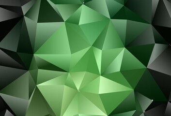 Dark Green vector triangle mosaic template.