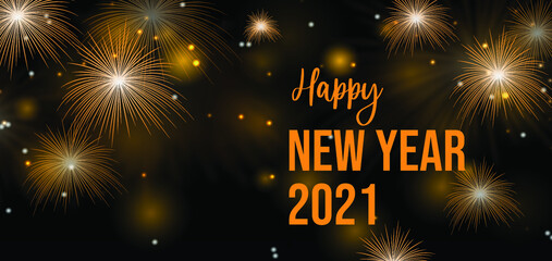 2021 New Year Gold and Black Shiny  Background Vector Design Template