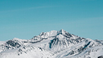 snow covered mountains