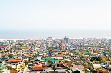 A picturesque view of the city from above. Derbent. The Republic of Dagestan. Russia