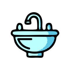 sink icon isolated on white background from hotel collection