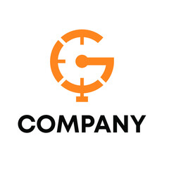 letter G clock logo 