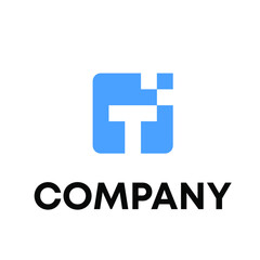 Obraz premium letter T pixel logo 