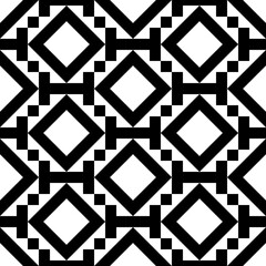 Rhombuses, diamonds, squares, checks, figures seamless pattern. Folk wallpaper. Geometric background. Tribal motif. Geometrical ornate. Ethnic ornament. Textile print, abstract vector