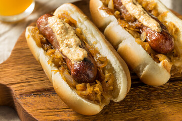 Homemade Bratwurst Sausage Sandwiches