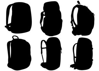 Tourist backpacks in a set.