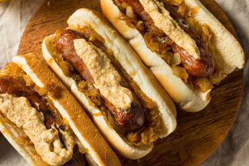 Homemade Bratwurst Sausage Sandwiches