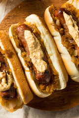 Homemade Bratwurst Sausage Sandwiches