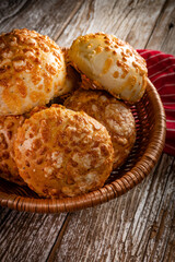 Fresh breakfast rolls with cheese.
