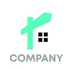 street Sign Home Logo Design 